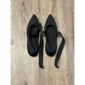 Rothy’s Mary Jane Black Point Bow Flats Size 8
